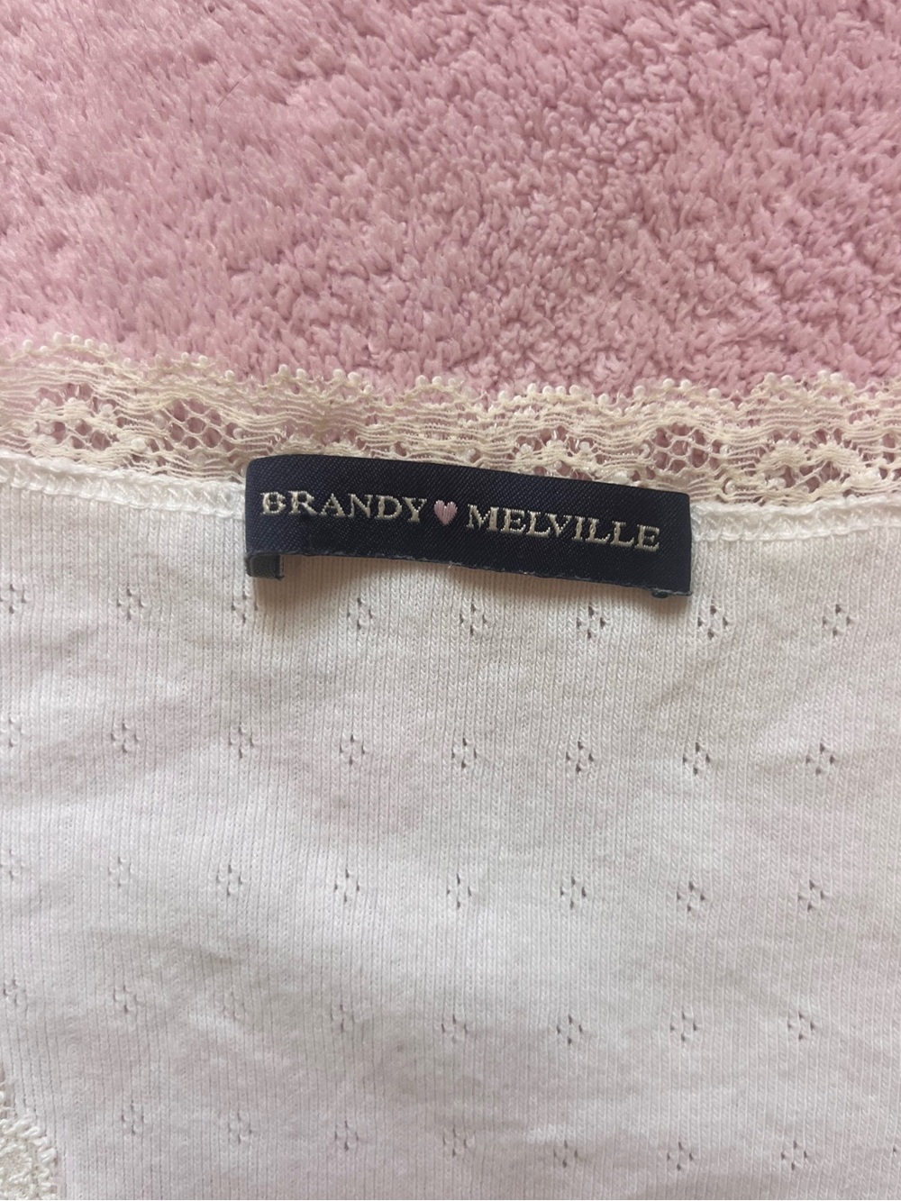 Brandy Melville Cream Lace-Trim Knit Camisole - Picture 3 of 3